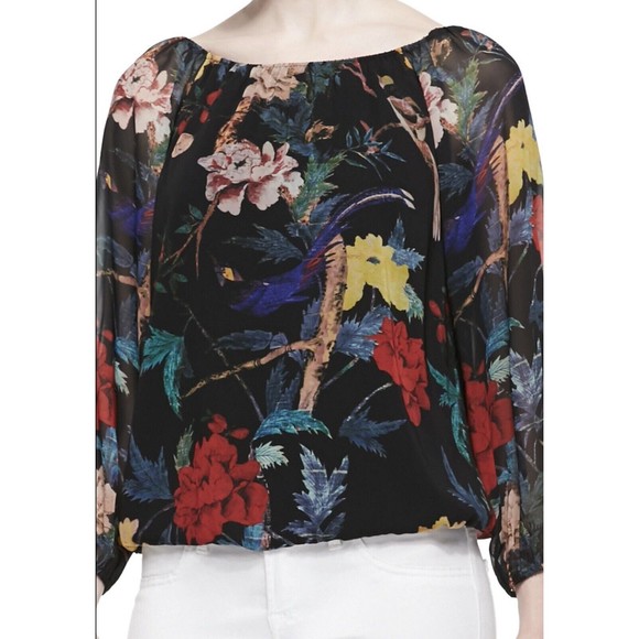 alice + olivia Alta Dark Floral Print Top Size XS - Picture 1 of 7